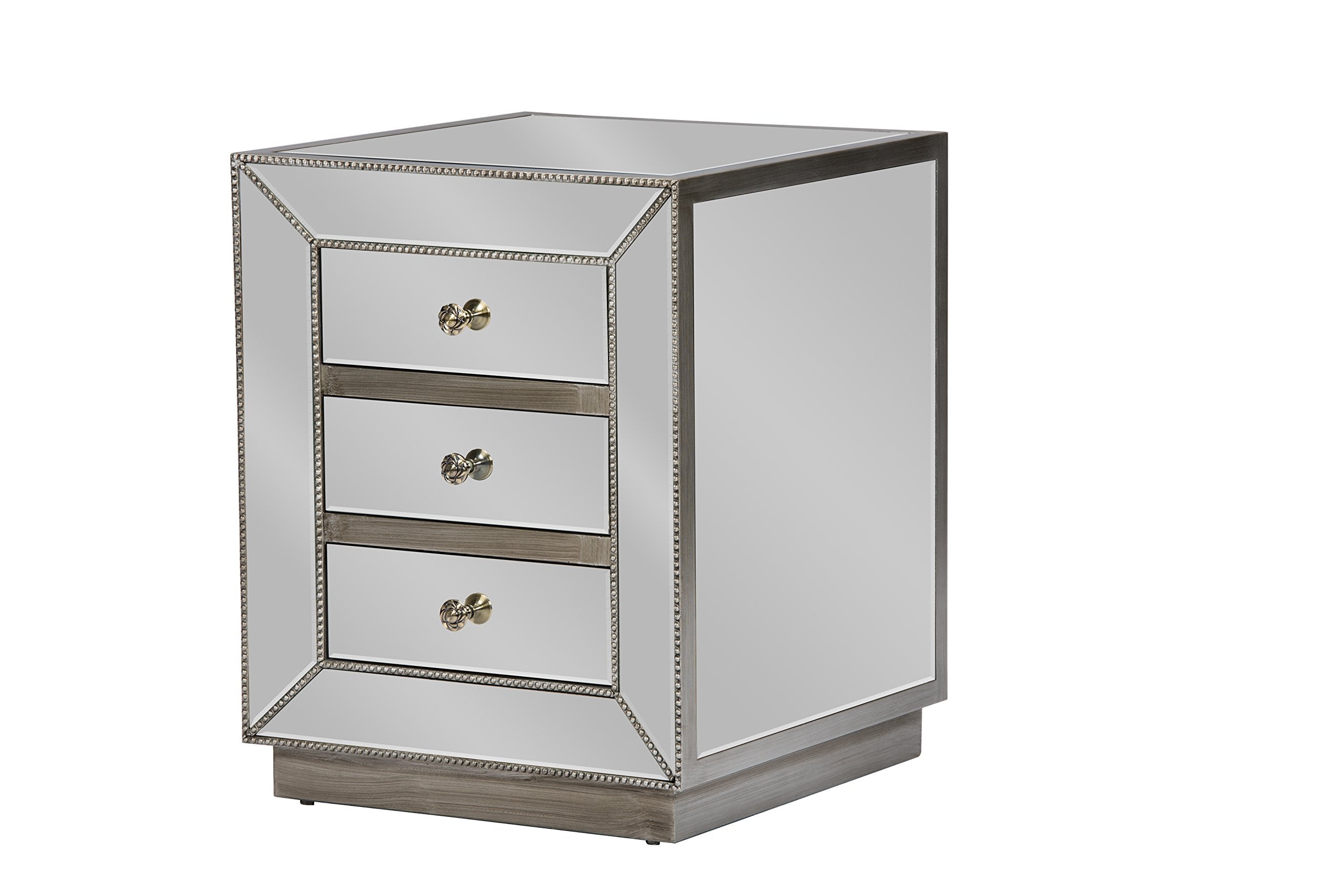 Baxton Studio Currin End Table, Large, Silver